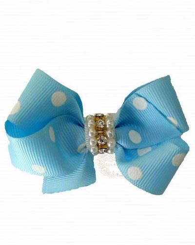 Presilha de Cabelo Infantil Bico de Pato Laço Gorgurão Bolinhas Cores