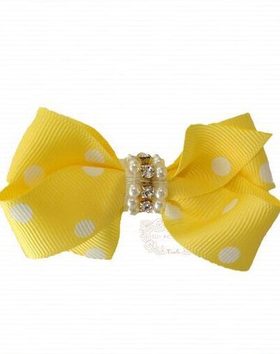 Presilha de Cabelo Infantil Bico de Pato Laço Gorgurão Bolinhas Cores