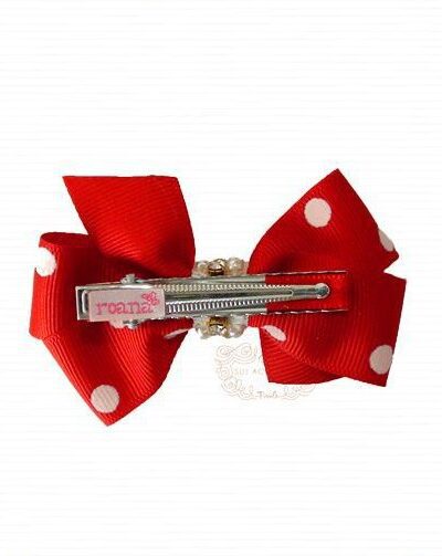 Presilha de Cabelo Infantil Bico de Pato Laço Gorgurão Bolinhas Cores