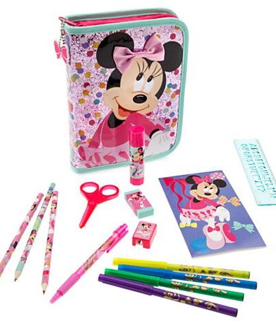 Estojo Kit Atividade Escolar Minnie Pink Ballet 30pcs Disney Store