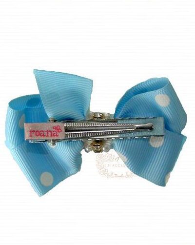 Presilha de Cabelo Infantil Bico de Pato Laço Gorgurão Bolinhas Cores