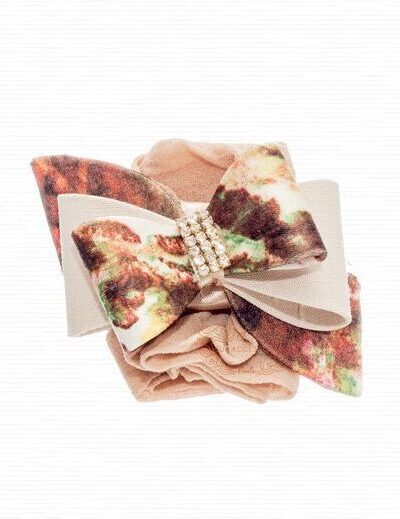 Faixa Meia Bebê Laço Floral Drilú