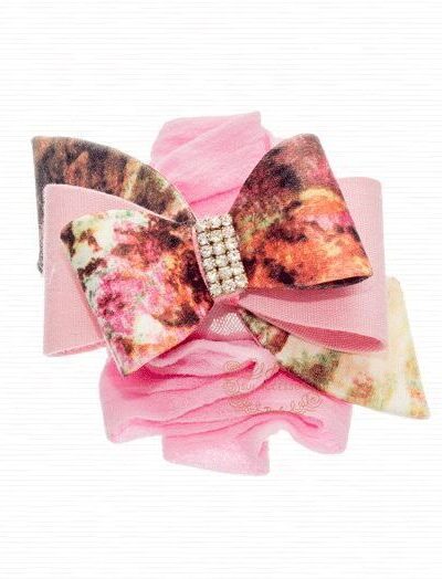 Faixa Meia Bebê Laço Floral Drilú