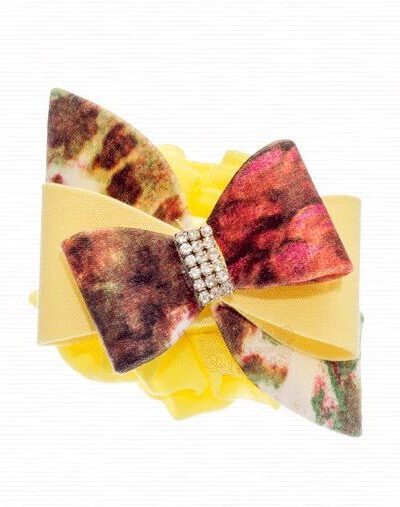 Faixa Meia Bebê Laço Floral Drilú