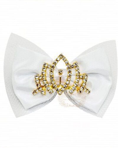 Presilha de Cabelo Infantil Bico de Pato Coroa Tule Roana