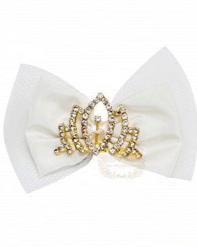 Presilha de Cabelo Infantil Bico de Pato Coroa Tule Roana