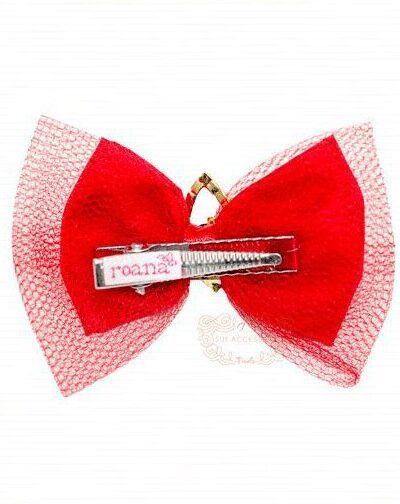 Presilha de Cabelo Infantil Bico de Pato Coroa Tule Roana