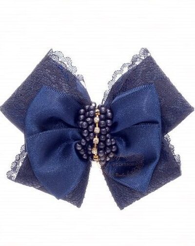 Presilha de Cabelo Infantil Bico de Pato Laço Cetim Renda Drilú