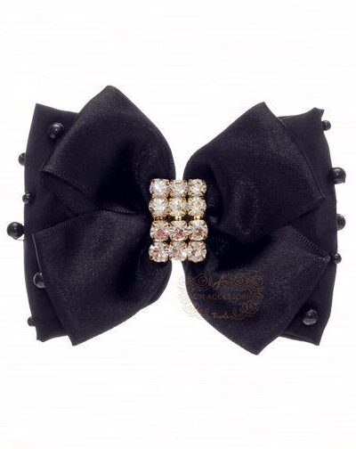 Presilha de Cabelo Infantil Laço Cetim Pérolas Strass Cores Drilú