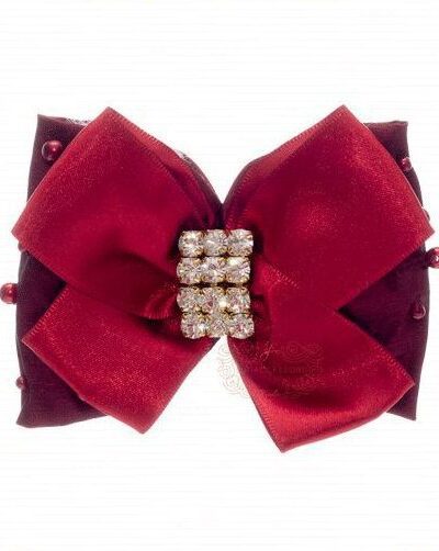 Presilha de Cabelo Infantil Laço Cetim Pérolas Strass Cores Drilú