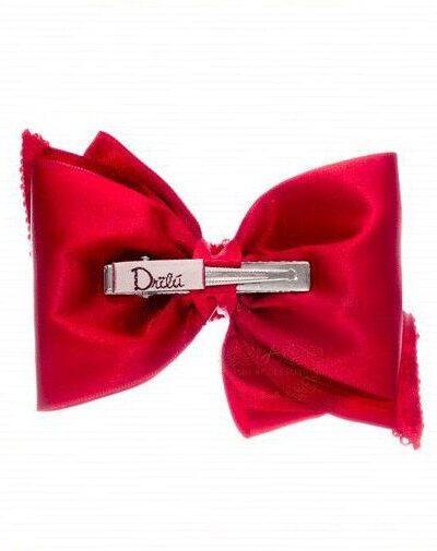 Presilha de Cabelo Infantil Bico de Pato Laço Cetim Miçangas Cores Drilú