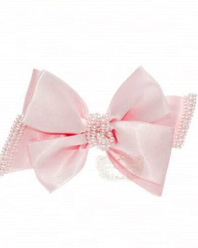 Presilha de Cabelo Infantil Bico de Pato Laço Cetim Miçangas Cores Drilú