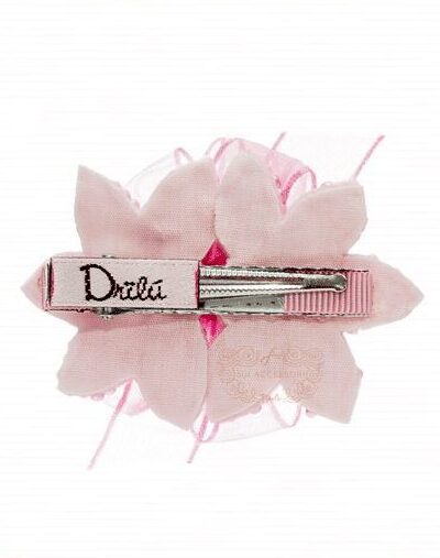 Presilha de Cabelo Infantil Bico de Pato Laço Cetim Pérolas Drilú