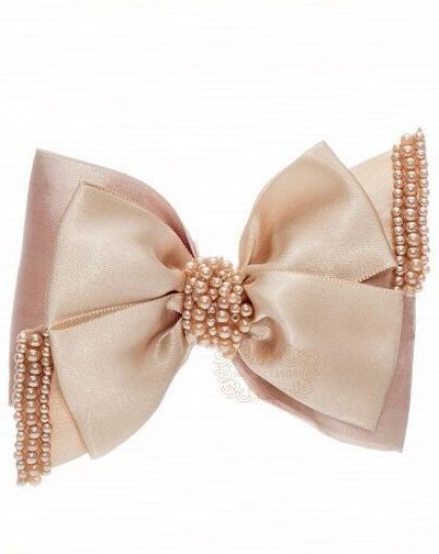 Presilha de Cabelo Infantil Bico de Pato Laço Cetim Miçangas Cores Drilú