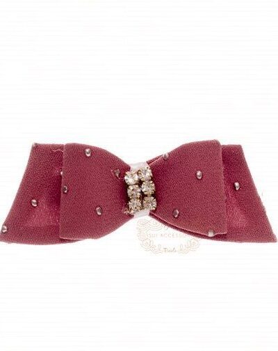 Presilha de Cabelo Infantil Bico de Pato Laço Ponta Strass Drilú