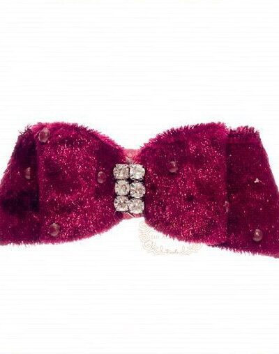 Presilha de Cabelo Infantil Bico de Pato Laço Ponta Veludo Cores Drilú