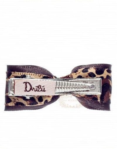 Presilha de Cabelo Infantil Bico de Pato Laço Cetim Animal Print Cores Drilú