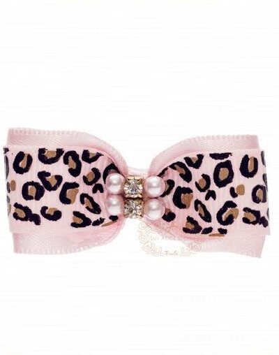 Presilha de Cabelo Infantil Bico de Pato Laço Cetim Animal Print Cores Drilú