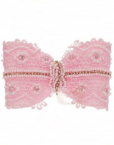 Presilha de Cabelo Infantil Bico de Pato Laço Encorpado Renda Cores Drilú