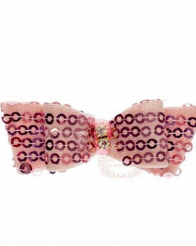 Presilha de Cabelo Infantil Bico de Pato Laço Lantejoula Luxo Drilú