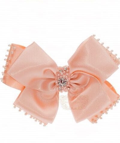 Presilha de Cabelo Infantil Bico de Pato Laço Cetim Strass Cores Drilú