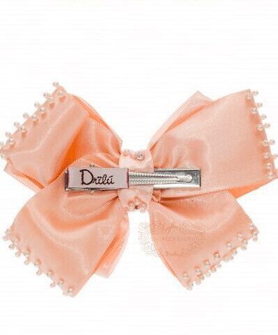 Presilha de Cabelo Infantil Bico de Pato Laço Cetim Strass Cores Drilú
