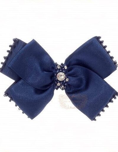 Presilha de Cabelo Infantil Bico de Pato Laço Cetim Strass Cores Drilú