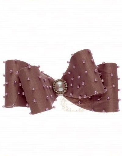 Presilha de Cabelo Infantil Bico de Pato Laço Cetim Luxo Pérola Drilú