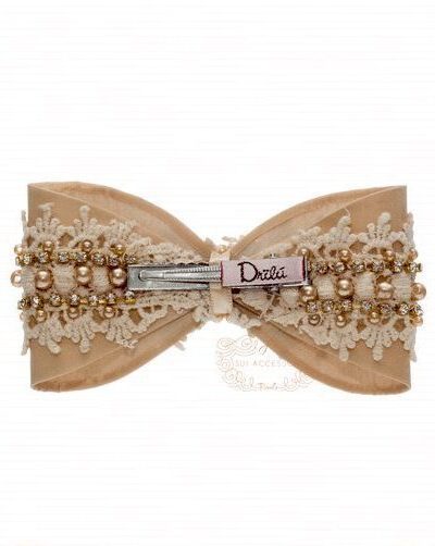 Presilha de Cabelo Infantil Bico de Pato Laço Renda Luxo Drilú