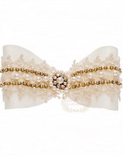 Presilha de Cabelo Infantil Bico de Pato Laço Renda Luxo Drilú