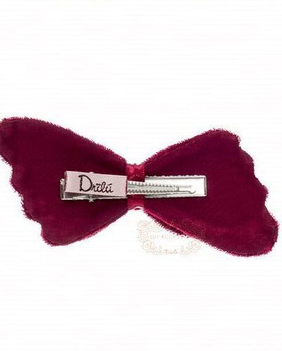 Presilha de Cabelo Infantil Bico de Pato Veludo Pérola Luxo Drilú