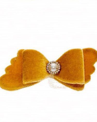 Presilha de Cabelo Infantil Bico de Pato Veludo Pérola Luxo Drilú
