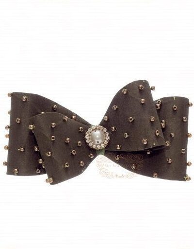 Presilha de Cabelo Infantil Bico de Pato Laço Cetim Pérolas P Cores Drilú