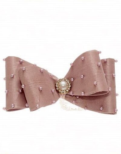 Presilha de Cabelo Infantil Bico de Pato Laço Cetim Pérolas P Cores Drilú