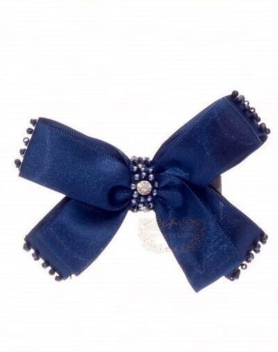 Presilha de Cabelo Infantil Bico de Pato Laço Cetim Miçangas Strass P Drilú