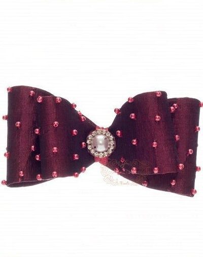 Presilha de Cabelo Infantil Bico de Pato Laço Cetim Pérolas P Cores Drilú