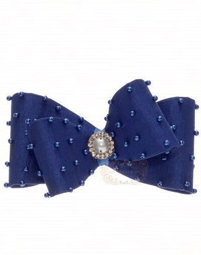 Presilha de Cabelo Infantil Bico de Pato Laço Cetim Pérolas P Cores Drilú