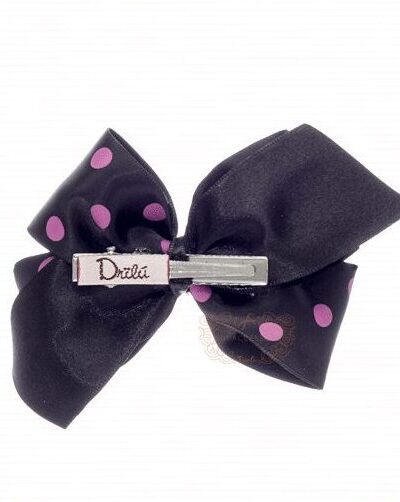 Presilha de Cabelo Infantil Bico de Pato Laço Cetim Bolinhas Strass Cores Drilú