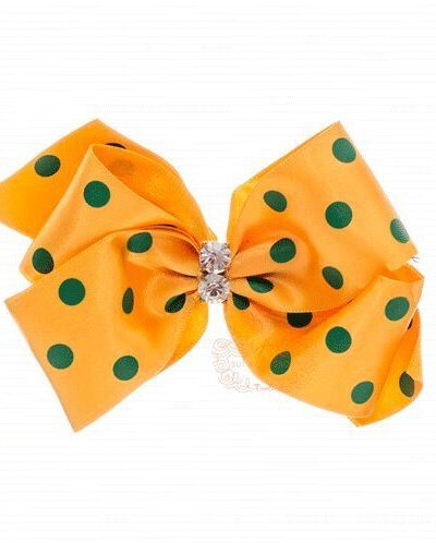 Presilha de Cabelo Infantil Bico de Pato Laço Cetim Bolinhas Strass Cores Drilú