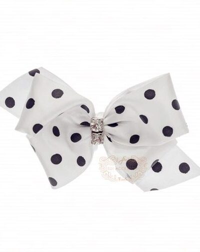 Presilha de Cabelo Infantil Bico de Pato Laço Cetim Bolinhas Strass Cores Drilú