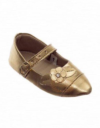 Sapatinho de Bebê Dourado Gigi Luxo