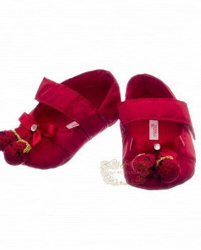 Sapatilha de Bebê Luxo Cerejas RN Roana