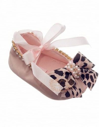 Sapatilha de Bebê Luxo Rosa Oncinha Roana