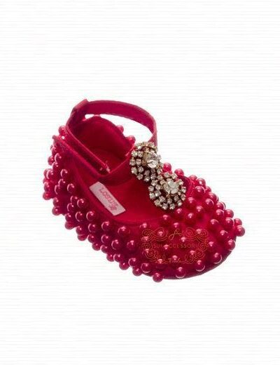 Sapatilha de Bebê Luxo Tafetá e Pedraria RN Roana