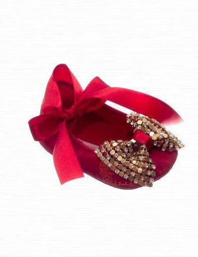 Sapatilha de Bebê Luxo Laço de Strass RN Roana