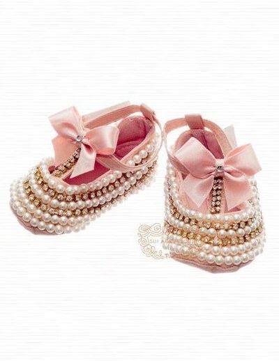 Sapatilha de Bebê Luxo Pedraria Cores RN Roana