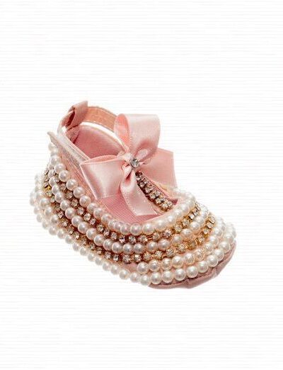 Sapatilha de Bebê Luxo Pedraria Cores RN Roana