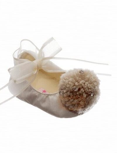 Sapatilha de Bebê Luxo Pompons Roana