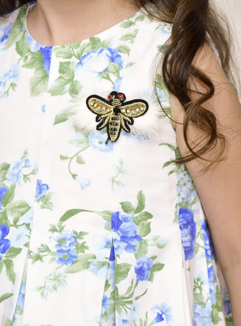 Vestido Infantil Floral Azul