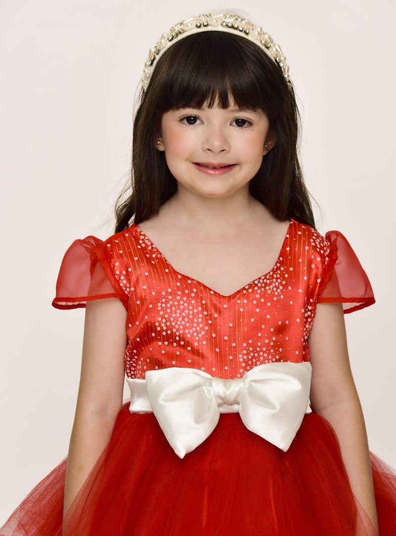Vestido infantil de Luxo Vermelho